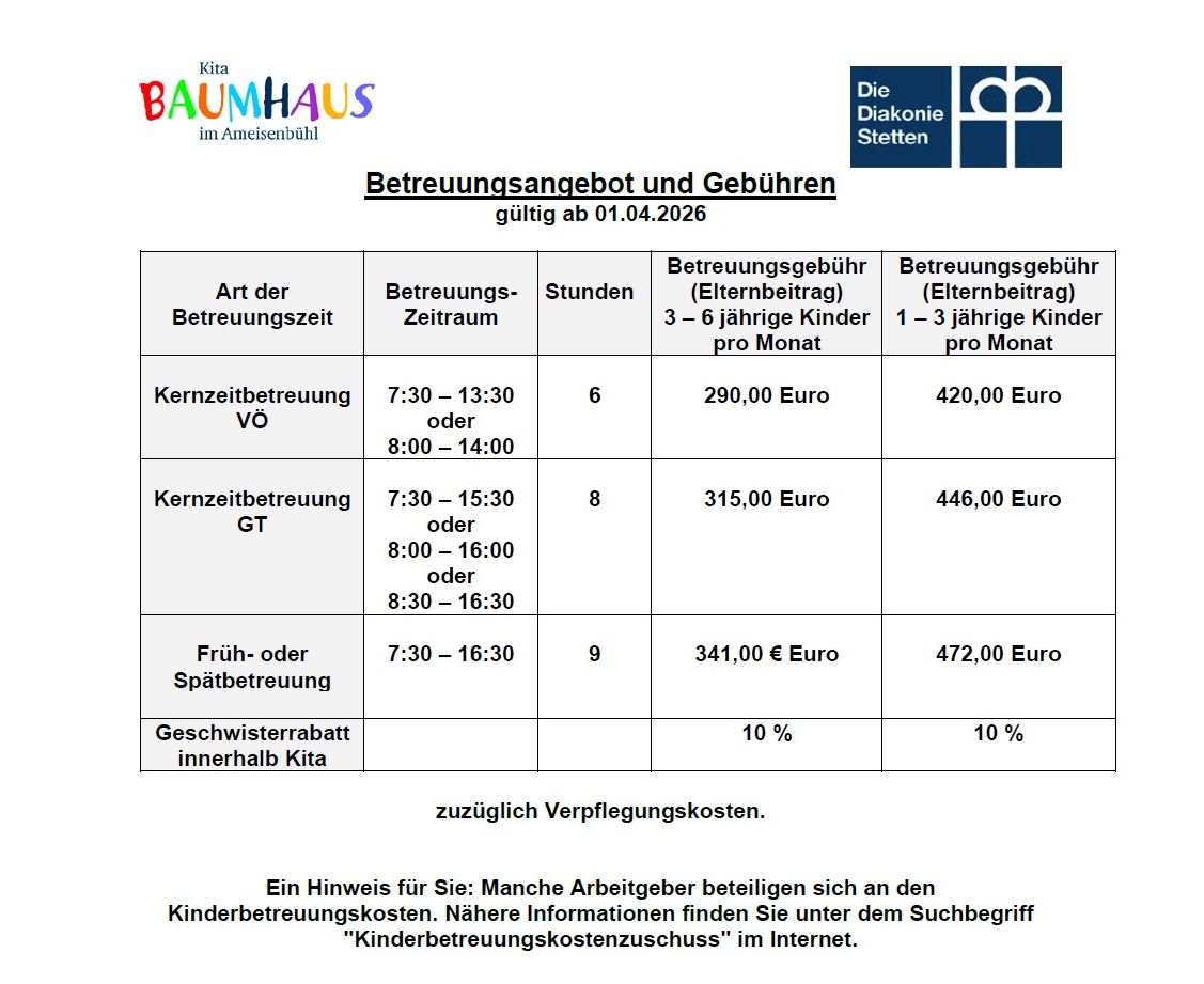 Klick zum Download – Datei Betreuungsangebot und Gebühren (40 KB) Klick zum Download – Datei Betreuungsangebot und Gebühren (40 KB)